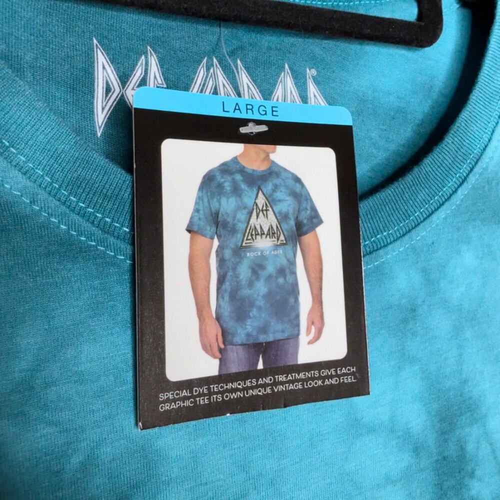Def Leppard Rock of Ages Tie Dye Graphic T-Shirt Size Large Band Tour Rock Tee - Picture 3 of 7